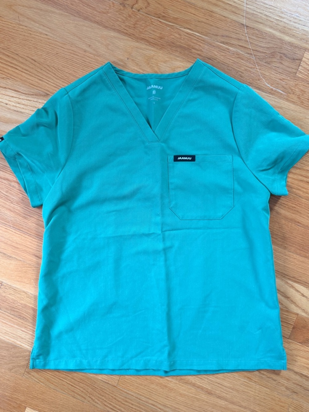 Jaanuu Teal V-Neck Women's Short Sleeve Scrub Top